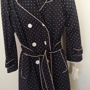 Spring Trench coat -Navy polka dot - Medium